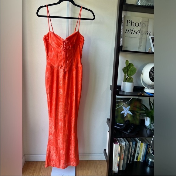 Orange Maxi Dress corset style - Picture 5 of 7